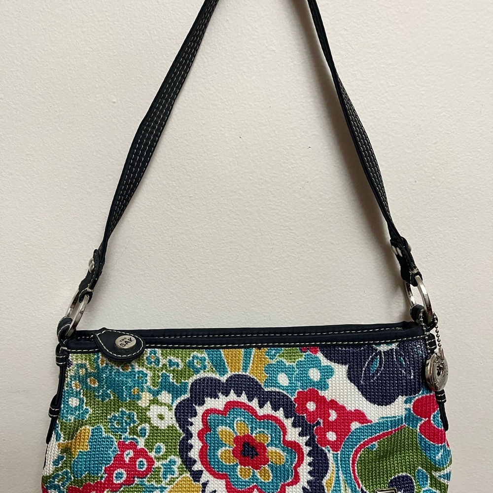 The Sak Woven Floral Y2K Small Shoulder Bag